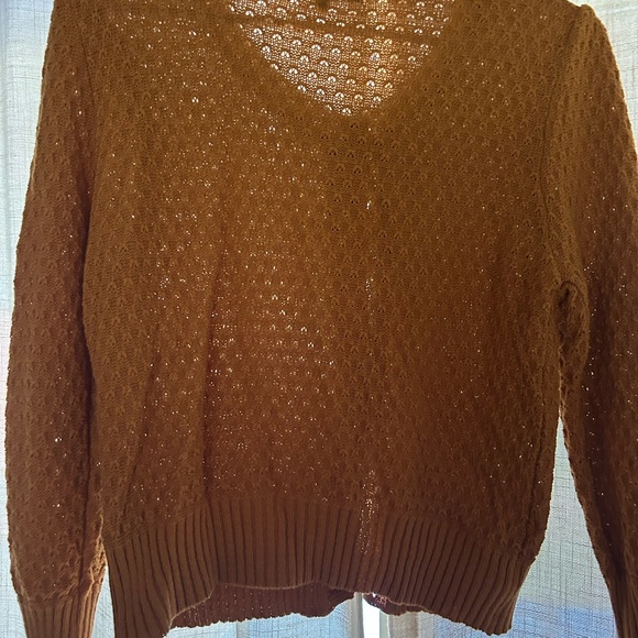 Elegant Tan/Rust Button-Up Cardigan - Picture 3 of 3
